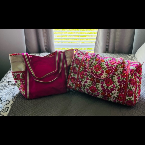 Vera Bradley Handbags - Vera Bradley Travel Tote Bag and Duffel Bag Lilli Belle Print